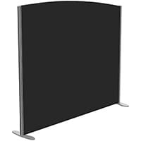 Sprint Eco Freestanding Screen Curved Top W1600xH1400-1200mm Black - With Stabilising Feet