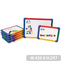 Show-Me A3 Rainbow Framed Magnetic Whiteboard 5 Pack