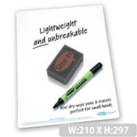 Show-me A4 Plain Mini Whiteboard Set Pack 35