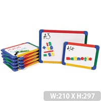 A4 Rainbow Framed Magnetic Whiteboard 10 Pack Show-Me