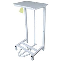 Open Framed Sackholder - Freestanding - White - 90Litre Capacity - Pedal Operated Lid