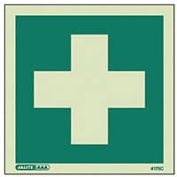 Photoluminescent First Aid Location Sign First Aid Facility HxW 200X200mm