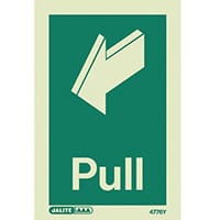 Photoluminescent Rigid Plastic Sign 100X150mm Pull
