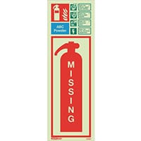 Photoluminescent Fire Extinguisher Missing Identification Abc Powder 450X200 Rigid