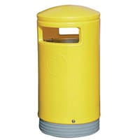 Outdoor Hooded Top Bin Yellow 75L