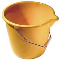 Plastic Bucket Yellow Pack of 4
