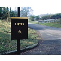 Open Top Square Bin Post Mounted H430Mm 40L Single Pack