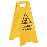 A Board Sign Caution Wet Floor