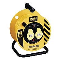 110V Light Industrial Cable Reel 25 Metres Long With 2 Outlets
