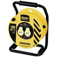 110V Industrial Trade Cable Reel 50 Metres Long With 2 Outlets