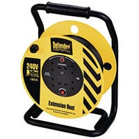 240V Industrial Trade Cable Reel 50 Metres Long With 4 Outlets