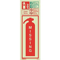 Photoluminescent Fire Extinguisher Missing Identification Foam Spray Hxw: 200X450