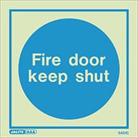 Photoluminescent Sign Fire Door Keep Shut HxW: 150x150