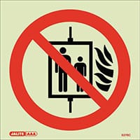 Photoluminescent Sign Lift Prohibition HxW: 150x150