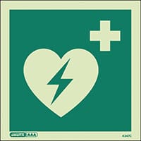 Photoluminescent Defibrillator Sign