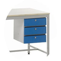 Cantilever Frame Workbench 3 Drawer Unit Lhs Blue