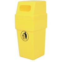 114L Hooded Plastic Litter Bin Yellow