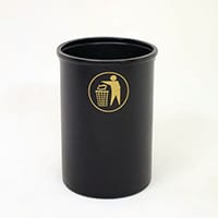 Lunar Black Open Top Litter Bin 95 Litre Capacity Black