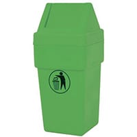 114L Hooded Plastic Litter Bin With Swing Lid Green