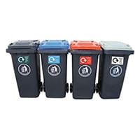 Dark Grey 120L Wheeled Recycling Bins Set of 4