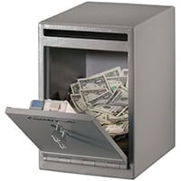 Under Counter Deposit Safe 11L Capacity Grey Two Key Lock