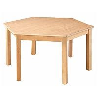 Hexagonal 1200mmDiameter Preschool Table Beech Natural 530mm High TC115300
