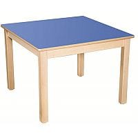 Square Preschool Table Beech Blue 800x800mm 530mm High TC35301