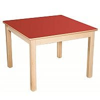 Square Primary School Table Beech Red 800x800mm 710mm High TC37102