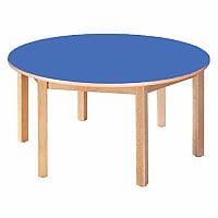 Round Pre-School Table Beech Blue 120 Diameter 530mm High TC95301