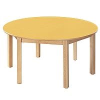 Round Primary School Table Beech Yellow 1200mmDiameter 760mm High TC97604