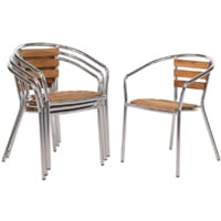 Bolero Aluminium and Ash Chairs (Pack of 4)