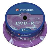 Verbatim DVD+R 16x 4.7GB Spindle Pack of 25 43500