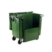 Craemer 2 Wheeled Plastic Bin 1100L Green C/W Drop Front Access Door