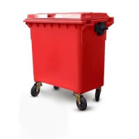 Craemer 4 Wheeled Plastic Bin 770L Red