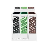 Customisable Slimline Triple-Sort Recycle Station H1150 x W810 x D275 50 Litre x 3