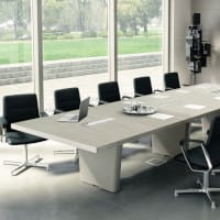 X10 Meeting Table Og Elm Rectangular Top And Elm Panel Legs