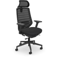 X.77 Ergonomic Office Chair with Adjustable Headrest - Lumbar Support & 4D Armrests - Black Mesh