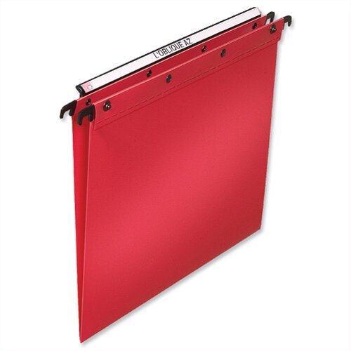 Elba Ultimate Suspension Files (Material: Polypropylene; Base: 15mm V-Base; Capacity: 150 Sheets; Size: Foolscap; Colour: Red; Pack Size: 25; Ref: L380230)
