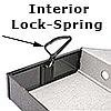 box files with interior spring lock mechanism