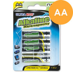 White Box Alkaline Batteries AA (Pack 4)