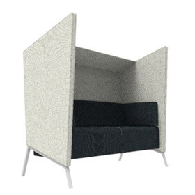 Anders Acoustic Meeting Booth - in white with half roof