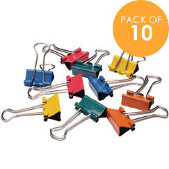 Q-Connect Foldback Clip 19mm Assorted Colours (Pack of 10)