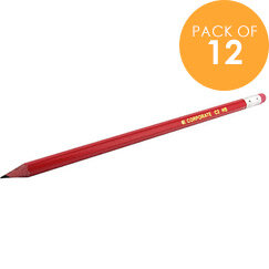 Whitebox Contract Pencils Rubber Tip Red HB Ref 93761 [Pack 12]