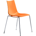Zebra Technopolymer Stacking Chair with 4 Leg Base