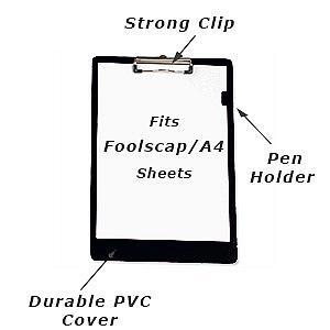 foolscap PVC cover clipboard from 5 star black