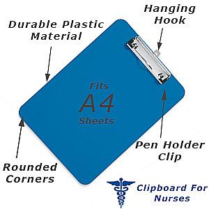 5 star A4  clipboard plastic blue