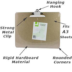 a3 hardboard clipboard from Q- Connect