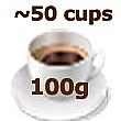 90g instant coffee pack size enough for about 50 cups