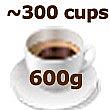 600g instant coffee pack size enough for about 300 cups