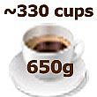 650g of instant  coffee enough for 330 cups